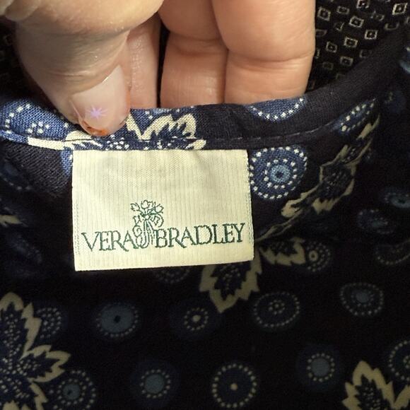 Vera Bradley Shoulder Bag Blue Coin Retired 2000-02 Lots of Pockets Y2K Quilted - Picture 6 of 8
